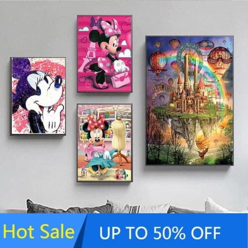 Disney Anime Canvas Painting Mickey Mouse Life Wall Art Posters and Prints Home Decoration Pictures Living Kids Room Decor