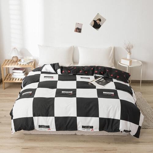 Nordic Boys Black N White Fashion Cartoon Deer Bedding Set Queen Double Single Size Bed Linen Set