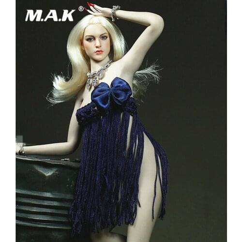 Colelctible 1/6 Scale Female Figure Accessory Blue Dress Necklace Model For 12" Phicen Large Bust Action Figure Body Toys Dolls