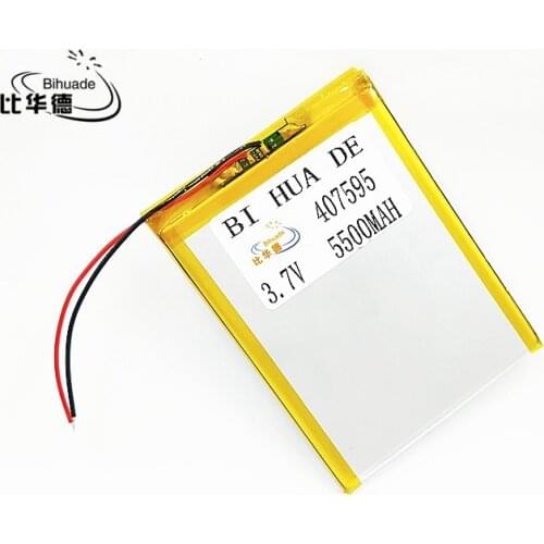 Polymer lithium battery 7,8,9 inch 3.7 V tablet battery 5500 mah 407595 each brand tablet general polymer lithium battery