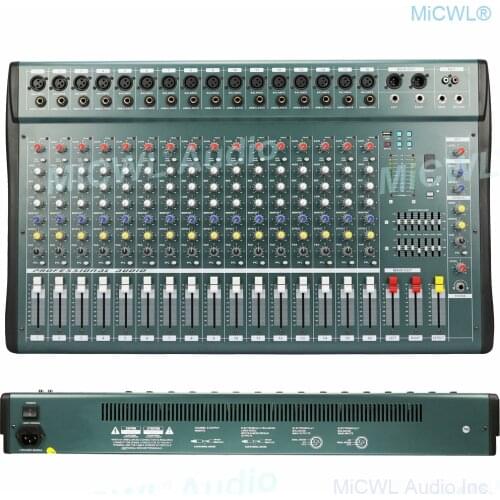MiCWL 16 Channel Audio Mixer Record Mixing Console USB DSP Effect Professional USB 48V Stereo EQ