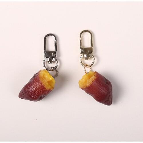 Fashion Hot Korea Simulation Resin Sweet Potato Keychain Keyring Pendant Finding Womens Lovely Car Keychain Bag Phone Pendant