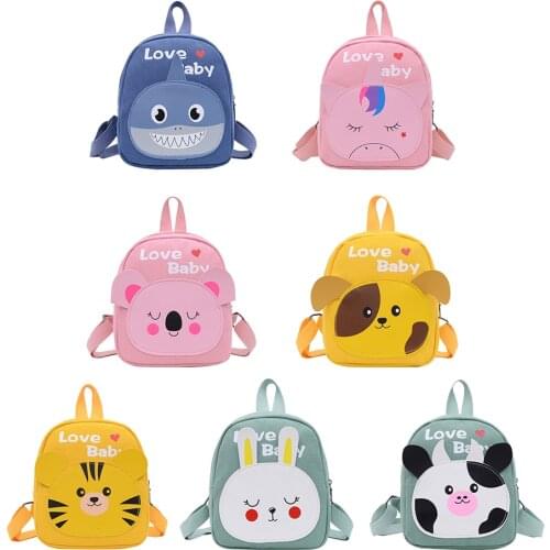 Fashion Children Cute Canvas Backpack Cartoon Animal Shape Kindergarten Small School Bag Knapsack for Kids Boys Girls Gifts