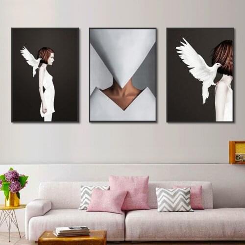 Fashion Artwork Poster and Print Girls Figure Creative Canvas Painting Bedroom Decoration Wall Pictures for Living Room No Frame