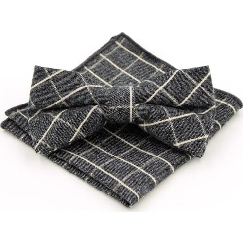 Fashion Mens Cotton Bow tie Hanky Set Wowen Jacquard Bowtie for Men Pocket Square Wedding Grooms Butterfly S31