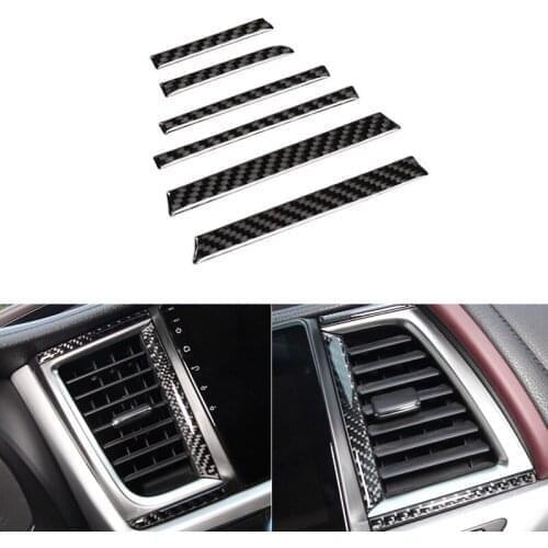 Soft Carbon Fiber Car Styling Center Control Air Vent Outlet Frame Sliver Cover Trim For Toyota Highlander 2015 2016 2017 2018