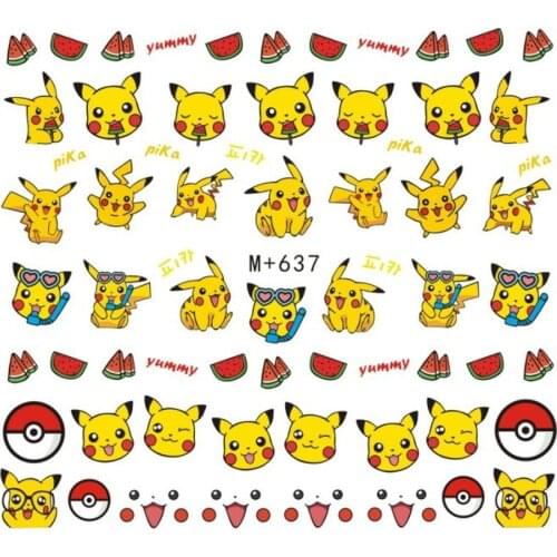 Pokemon Girl Nail Stickers Girls Cute Toys Kids Birthday Gifts Children Funny Stickers Kawaii Decorations