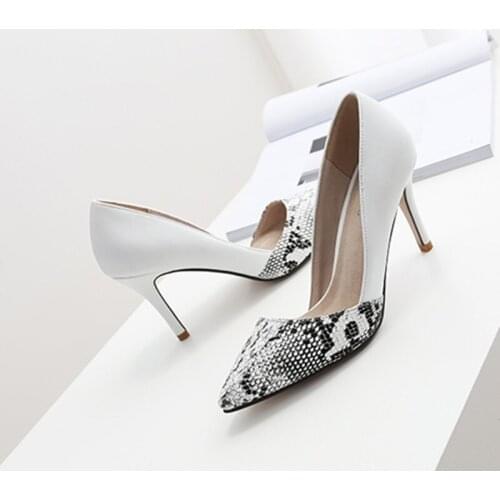 Fall 2020new sexy pointed high heels stiletto high heels color matching shallow mouth womens single shoes large size small size