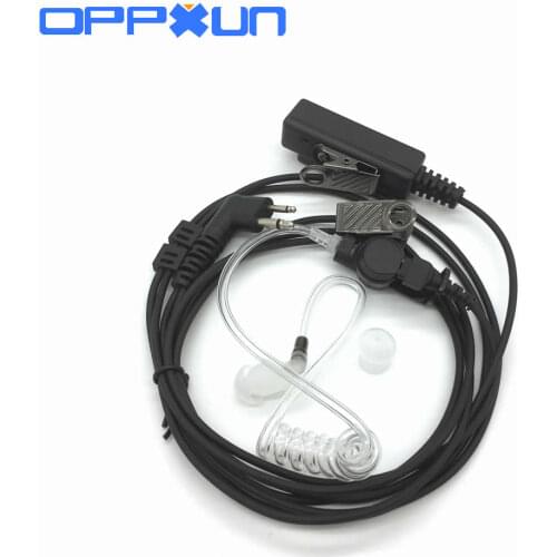 OPPXUN Acoustic Tube 2 PIN Double line PTT In-ear Walkie Talkie Earpiece For Motorola GP300 CP200 CT150 Two Way Radio Portable