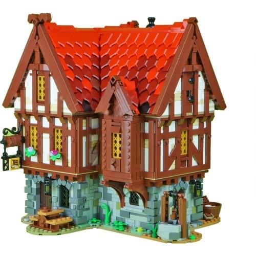 Shipped in 10 Days )2951Pcs MOC-72838 Medieval Tavern Compatible with Medieval Blacksmith 21325(Designed by Versteinert)
