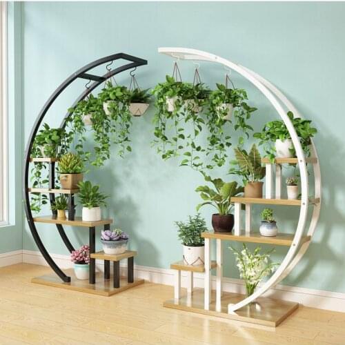 Living Room Home Half Moon Type Flower Stand Multi-Storey Indoor Balcony Decorative Shelf Flower pot Storage Rack