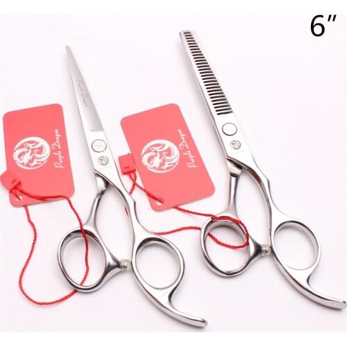 Z1006 6" 17.5cm Silver JP Steel Professional Human Hair Scissors Barbers Hairdressing Regular Shears Cutting / Thinning Scissors
