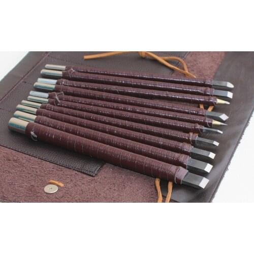 Professional 10 pcs tungsten steel Stone Carving Tools set, Stone carving Chisel tools