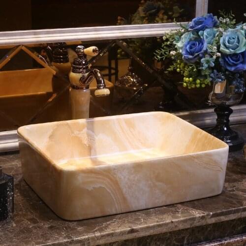 Rectangular Porcelain Art Bathroom Sink Lavabo Washbasin Sink bathroom shampoo sink art wash basin