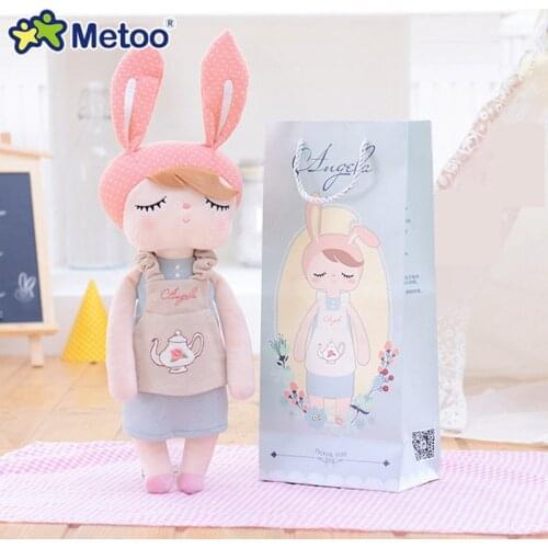 Metoo 33cm Lovely Retro Angela rabbit accompany sleep doll plush stuffed animal toys for girls Children kids Birthday gift