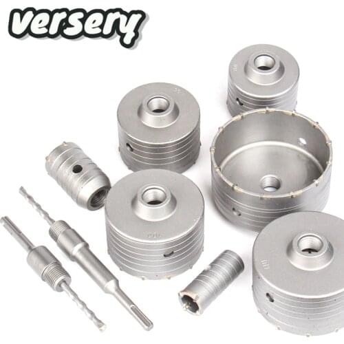 SDS PLUS 30-160mm Concrete Hole Saw Electric Hollow Core Drill Bit Shank 110-530mm Cement Stone Wall Air Conditioner Alloy