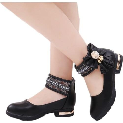 Hot Spring Autumn Children Bowknot tassel shoes Girls Princess Shoes Sandals Rhinestone Dancing Kids Party Shoes size 27~37