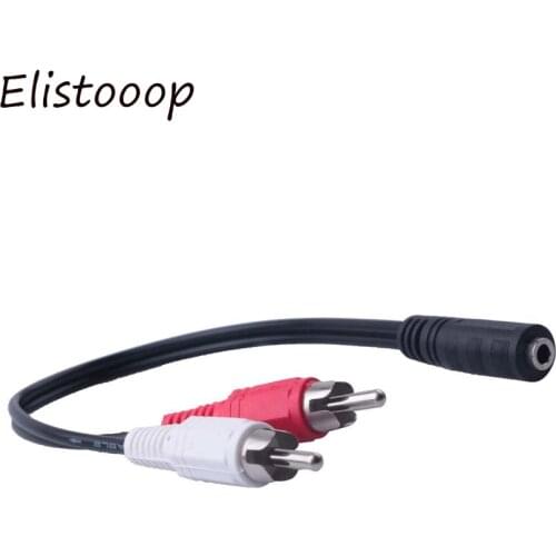 Universal Female Jack to 2 RCA Male 3.5mm Stereo Audio Socket to Headphone 3.5 Y Adapter Cable