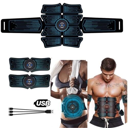 USB Rechargable Equipment Training Gear Muscles Electrostimulator Toner Abdominal Muscle Stimulator Trainer EMS Gym Home Fitness