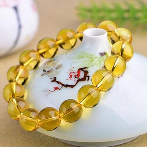 Fine Jewelry Nature Crystal 12mm Round Beads Trendy Charm Bracelet for Women Party