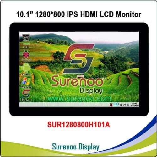 10.1" 10.1 inch 1024*600 1280*800 HDMI LCD Module Display Monitor IPS Screen with USB Capacitive Touch Panel for Raspberry Pi