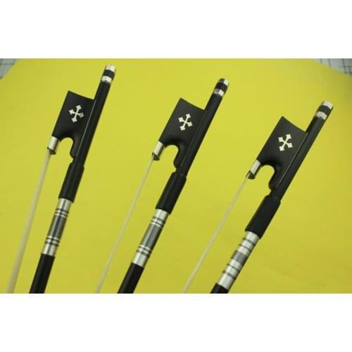 10 pcs New professional 4/4 full size Carbon fiber violin bows ebony frog inlaid Cross