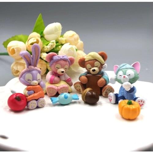 12piece/lot 4-6cm sleeping Duffy ShellieMay StellaLou cat very small collection figures toys duffy bear figure toys