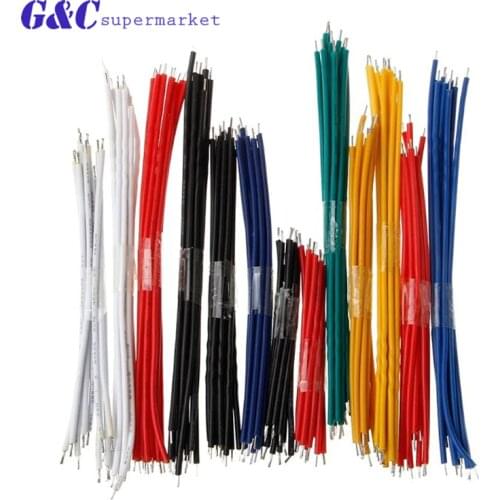 130pcs/Lot Tin-Plated Breadboard Jumper Cable Wire5 8 10cm 24AWG For Arduino 6 Colors Flexible Two Ends PVC Wire Electronic