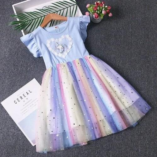 2-10Years Kid Girl Princess Dress Lace Tulle Wedding Birthday Party Tutu Dress Pageant Children Clothing Kid Costumes