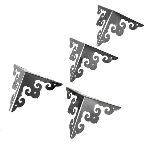 4pcs/kit Decor Corners + 36 Nails Iron Bracket 50mm Scrapbook Album Menu Book Protect Table Leg Wood Jewelry Box Antique Bronze