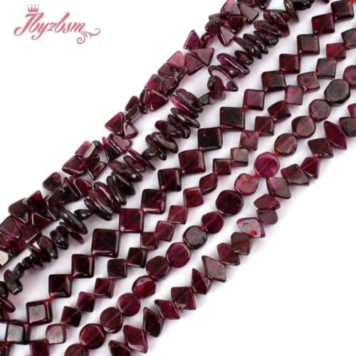 4x6,5x8,6mm Square Coin Red Garnet Natural Stone Beads For DIY Necklace Bracelets Earrings Jewelry Making 14" Free Shipping