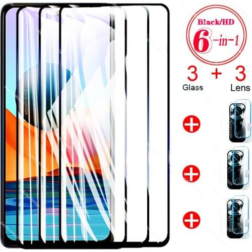 6 In 1 Tempered Glass Screen Protectors on For Xiaomi Redmi Note 10 Pro Max 10s 10 5g Camera Film ProtectIve Glass Note10 10Pro