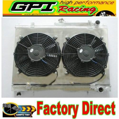 52MM Aluminum Radiator +shroud+fan for Nissan Skyline R33 R34 GTR GTST RB25DET