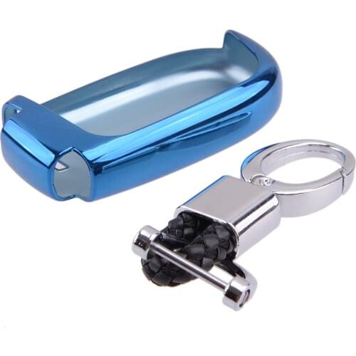 Key Cover Case Holder Shell Fob Blue Fit for Jeep Grand Cherokee Compass Dodge Charger Dart Journey Chrysler 300/300C Fiat 500X