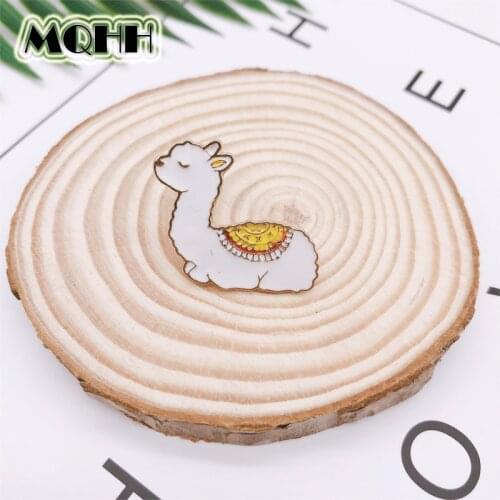 Cartoon Animal Sheep Enamel Brooch Alpaca Camel Alloy Badge Denim Shirt Bag Pins Accessories Cute Jewelry Gifts For Friends