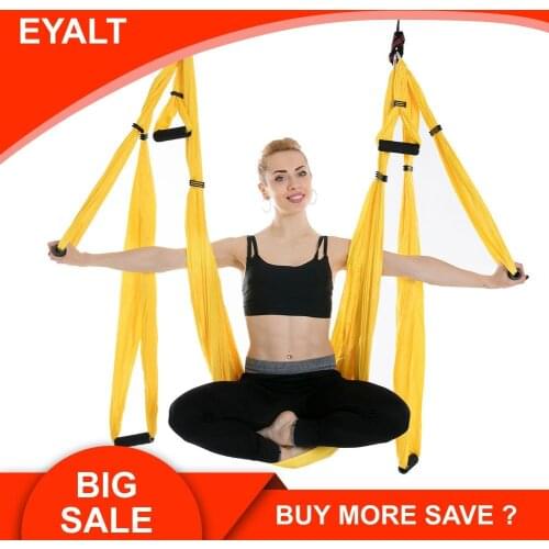 Air Yoga Hammock 6 Handles, Household Handstand Body-building Hammock, No Elasticity, Bearing Yoga Hammock