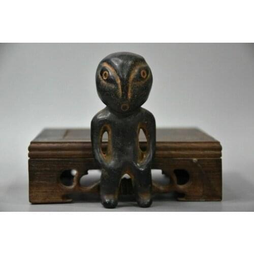 Chinese Red mountain culture Iron meteorite carved Alien