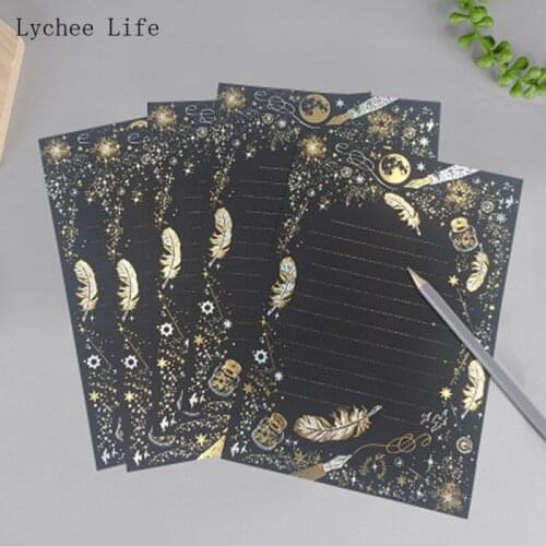 Lychee Life Vintage Kraft Paper Stationery Set For Diary Notebook Envelope Writing Paper Office Stationery Home Decoration