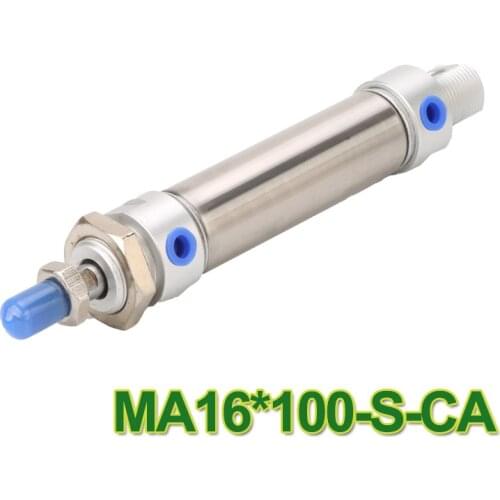 MA16-100 S-CA U CM Airtac type Stainless Steel Small Compressed Air Cylinder MA Series 16mm bore 100mm stroke MA16*100