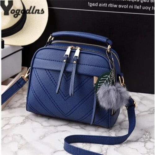 PU Leather Small Handbag For Women Girl Fashion Tassel Messenger Bags With Ball Female Shoulder Bags Ladies Party Crossby Bag