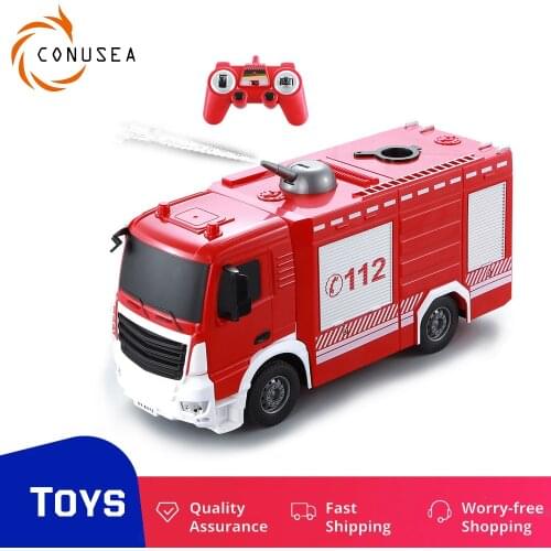1:26 Scale Rc Car Remote Radio Control Fire Truck Water Jet Vehicles Toys Kids Gift Educational Toy Cars for Children Kids Boys