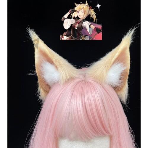 MMGG Halloween Arknights Sora Cosplay Fox Ears Hairhoop Tail Set For Anime Game Costume Accessories Handmade Work