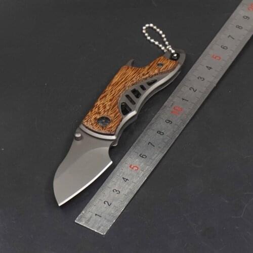 Multi-function Folding Tactical Knife Survival Pocket Knife Camping Hunting Combat Knives 440C Blade Wood Handle EDC Multi Tools