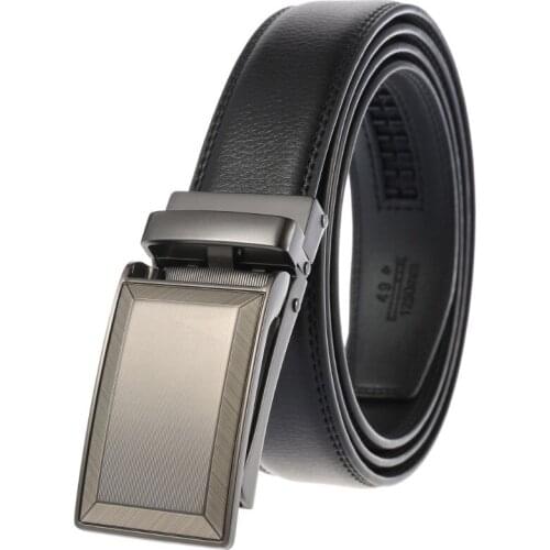 Name brand mens leather metal automatic buckle high quality leather belt leisure business belt LY133-30016-1