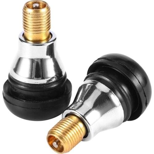 Set of 4 New Black Car Motorcycle Chrome Alloy Tubeless Rubber Wheel Tire Valve Stems Complete TR412ac Chrome Caps cozy