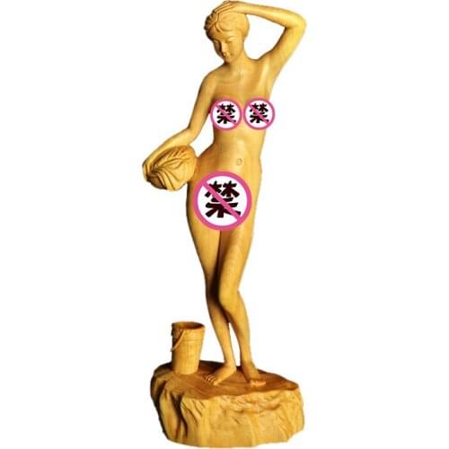 Factory wholesale boxwood wood carving crafts home living room decoration gifts beauty ornaments return from bath