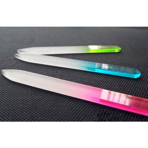 Women Girls Ladies File Manicure Device Tool Durable Crystal Glass Nail Art Buffer Files jk17