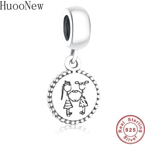 Fit Original Pandora Charm Bracelet Bangle 925 Sterling Silver Girls Hand Crossed Best Friend Love Made Beads Pendant Berloque