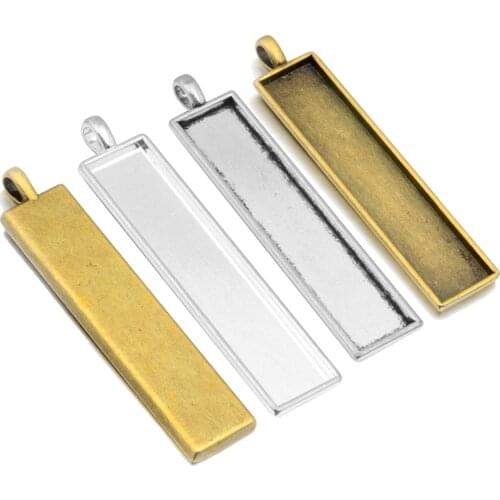 REGELIN Retro 10X50mm Inner Size Rectangle Pendant Settings Cabochons Bases Bezel Trays Fit Cabochon Cameo DIY Jewelry finding