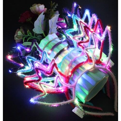 Neon Party Led Glow Easter Hairband Flashing Rabbit Cat Headband Costume Bunny Antler Ear Hairband Wedding Birthday Christmas